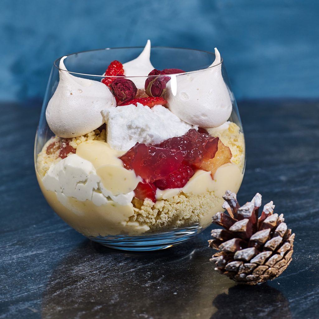 Spiced Poached Plum and Stone Fruit Trifle