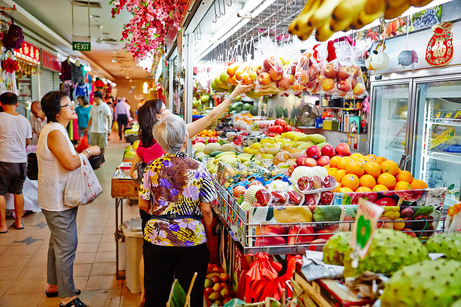 Tiong Bahru Market offers a fresh and vibrant selection of regional fruits. It is now open for trade having received the SG Clean Quality Mark.