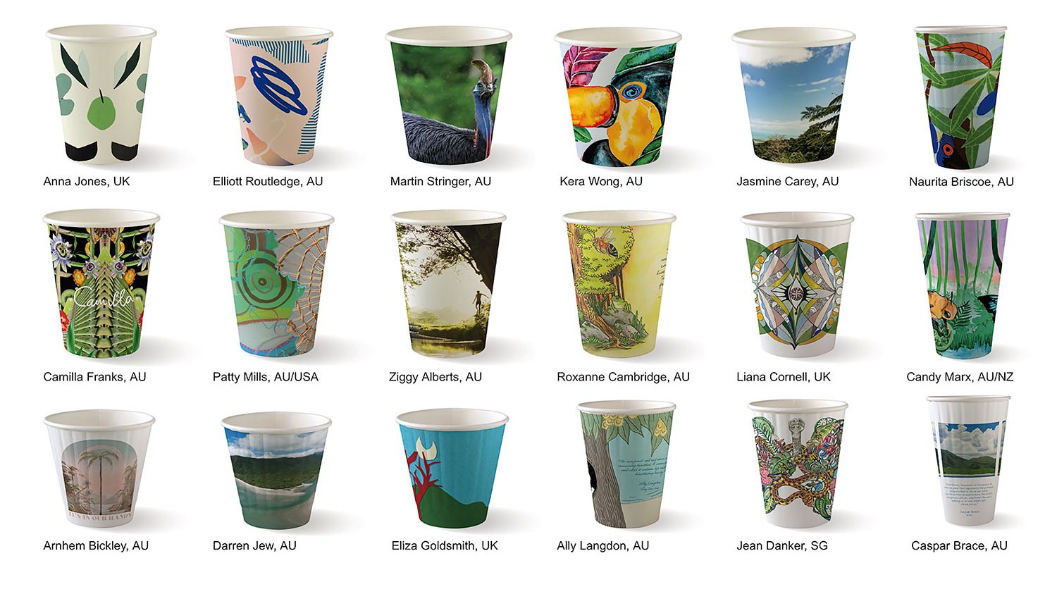 Rainforest Rescue's BioPak Art Series cups have launched internationally