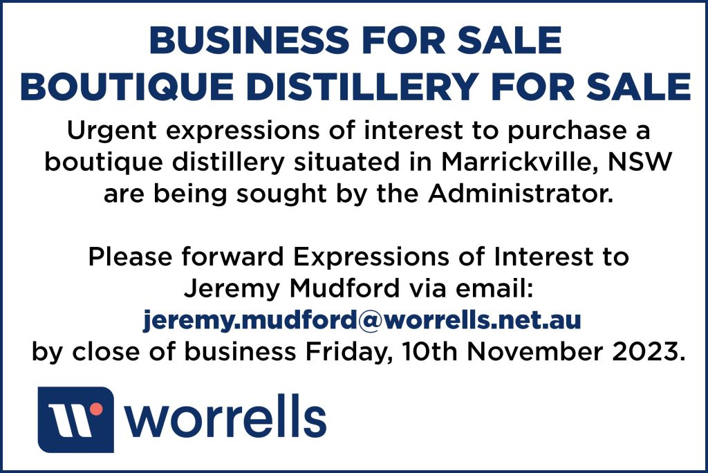 Business for sale - Boutique Distillery for Sale
